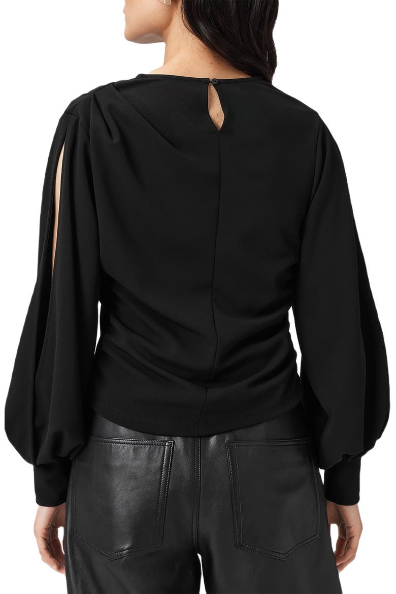 Klara Twist Split Sleeve Top, Alternate, color, BLACK