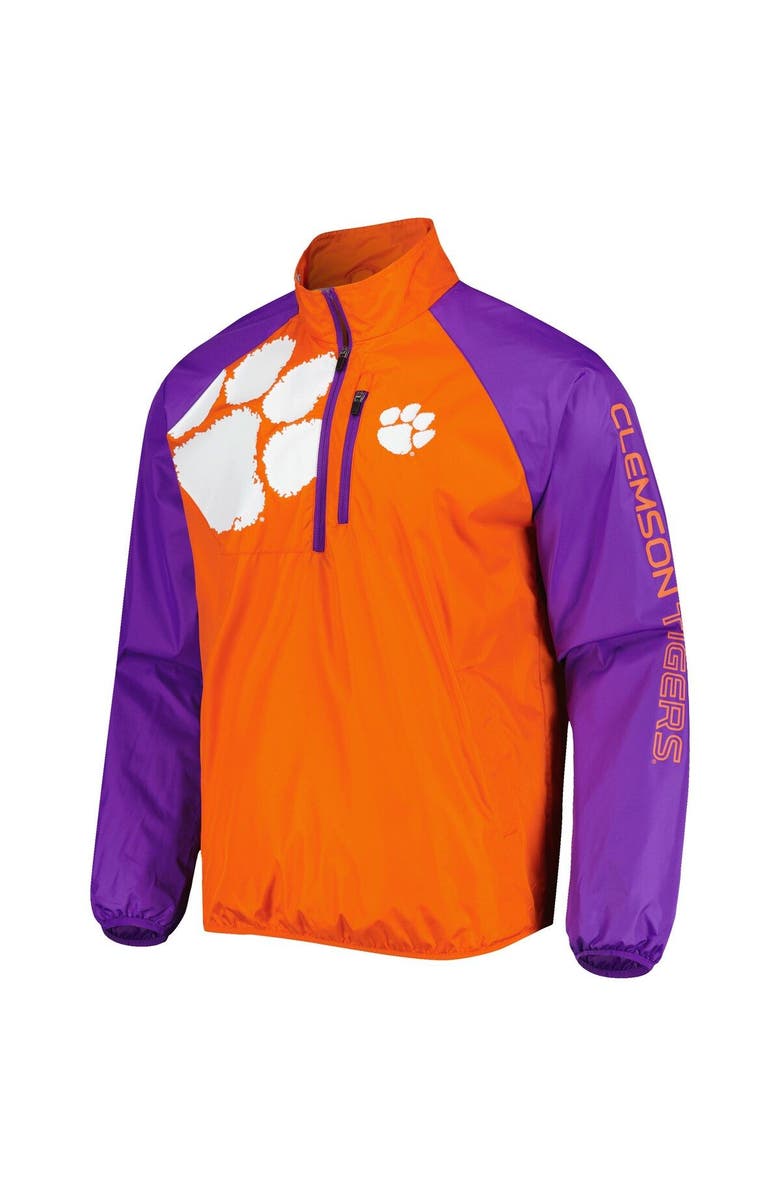 G-III SPORTS BY CARL BANKS Men's G-III Sports by Carl Banks Orange Clemson Tigers Point Guard Raglan Half-Zip Jacket, Alternate, color, Orange