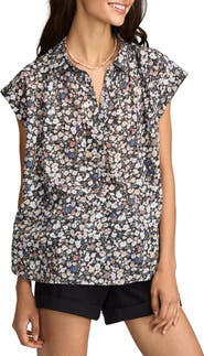 Lucky Brand Floral Cotton Popover Top