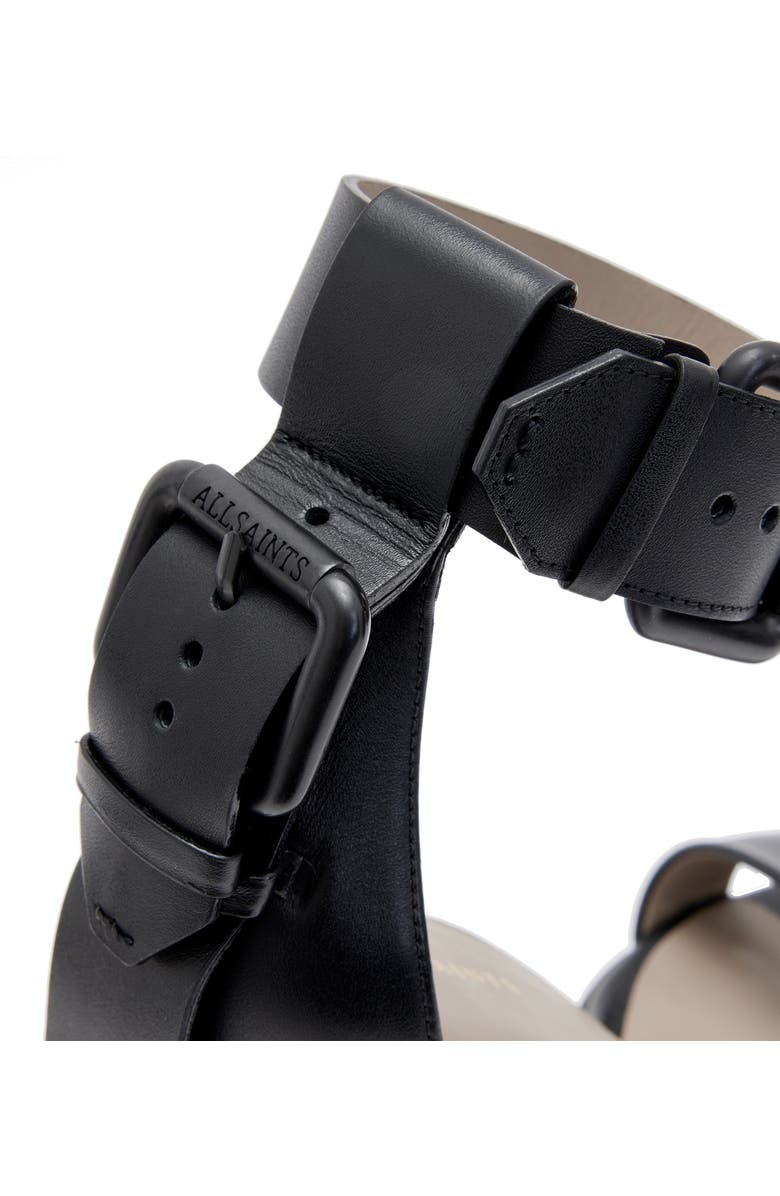 AllSaints Noir Ankle Strap Sandal, Alternate, color,