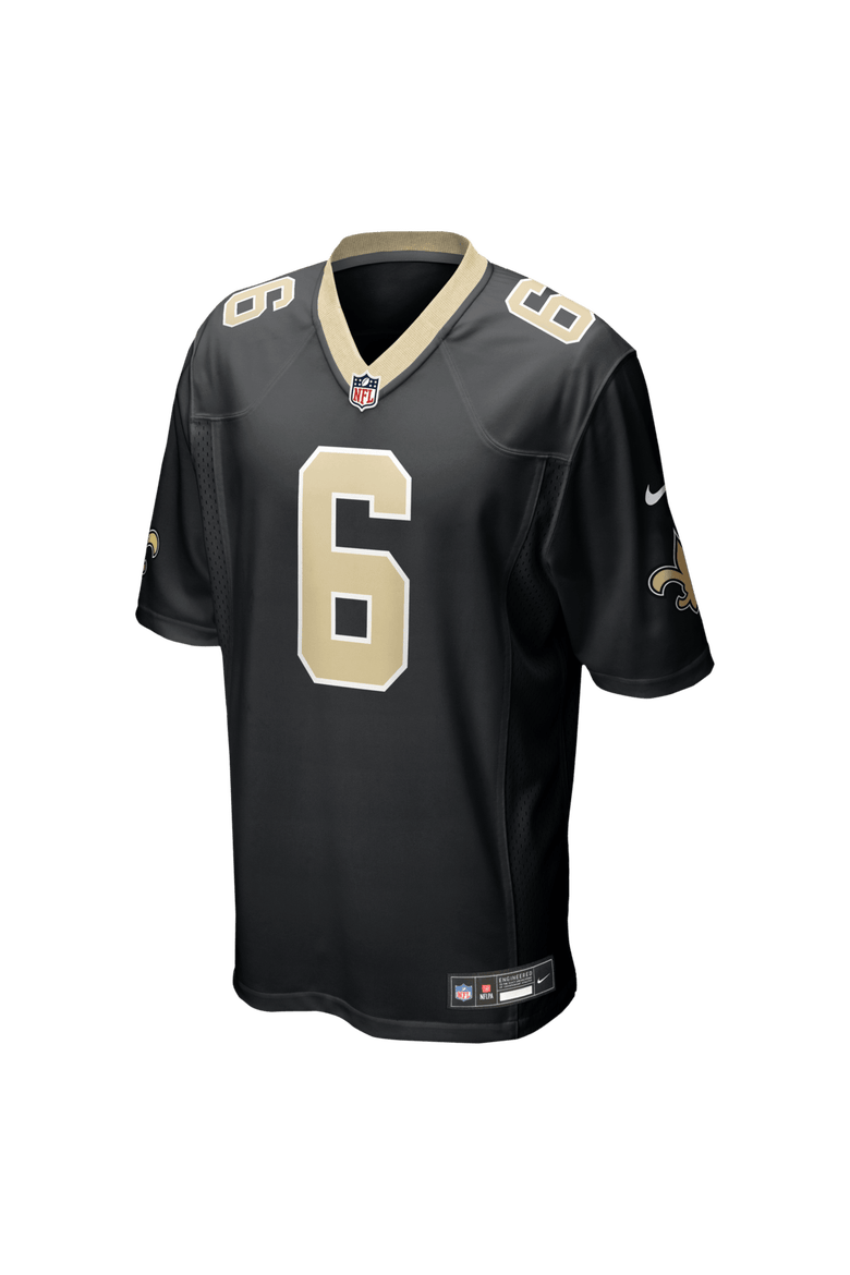 Men's Nike Tyler Shough Black New Orleans Saints Game Jersey, Main, color, Black