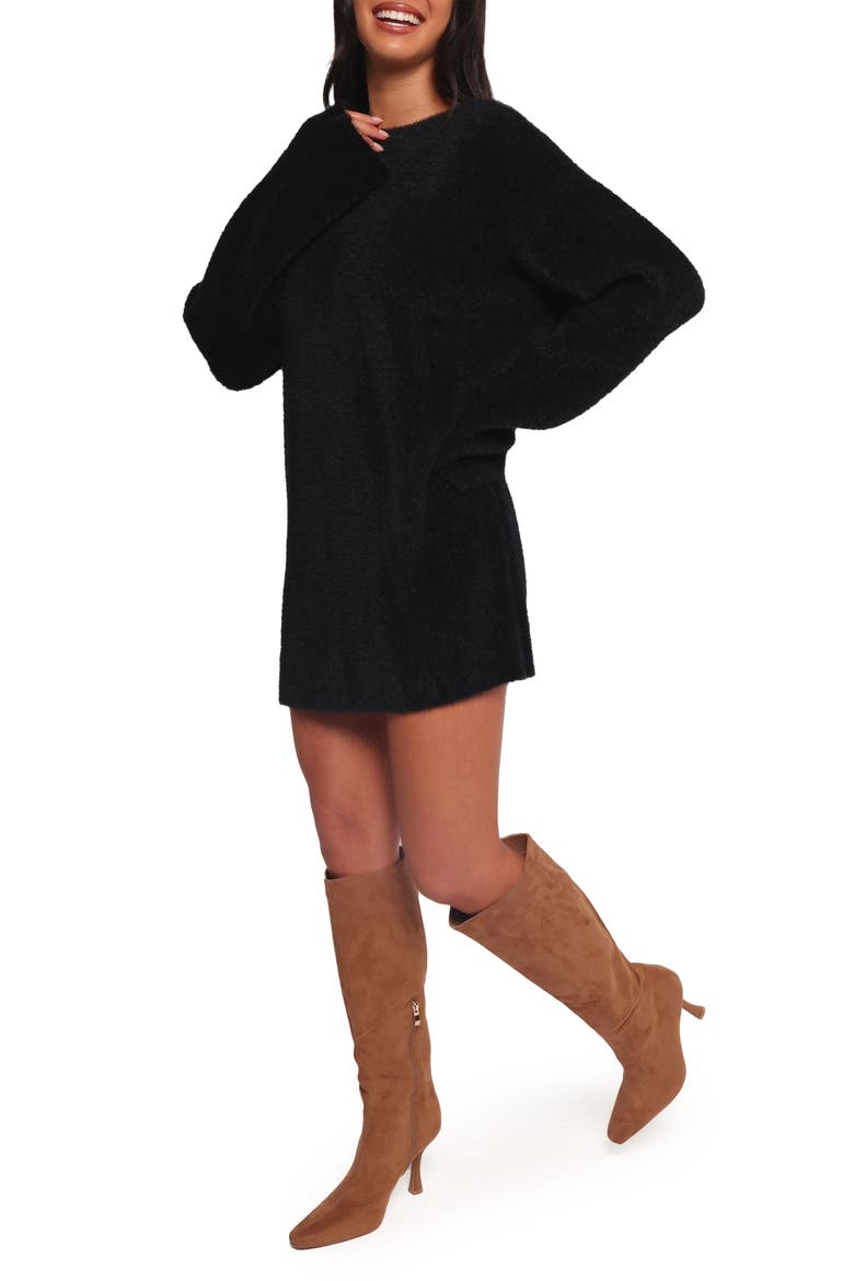 Mitchell Mini Sweater Dress, Alternate, color, BLACK