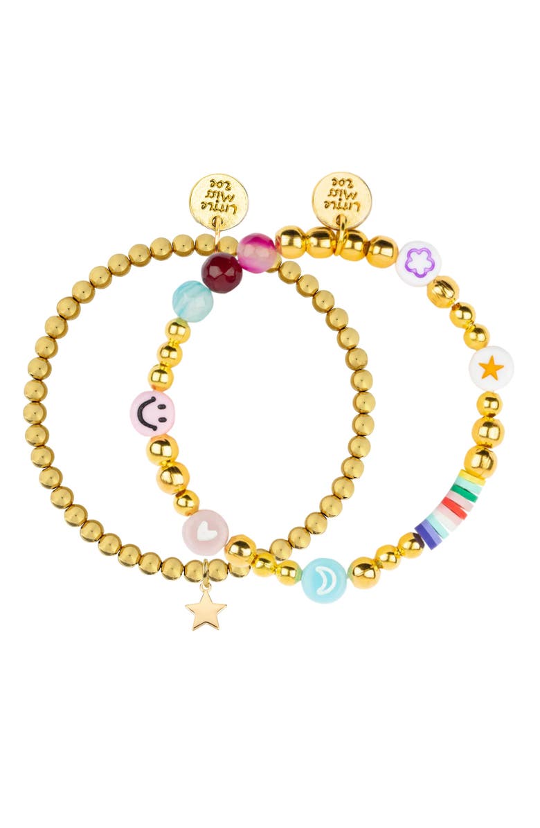 Little Miss Zoe Mix Media Bracelet Duo, Main, color, Gold