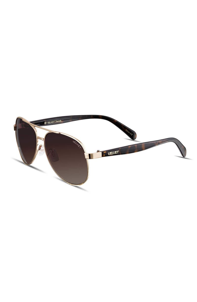 Velvet Eyewear Aviator Small Sunglass Style Box, Alternate, color, Gold, Silver, Copper