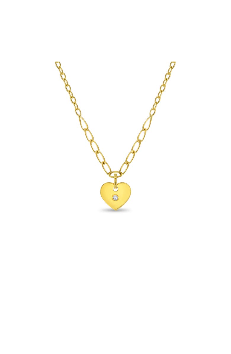 In Season Jewelry 14k Heart Pendant CZ Girls Necklace, Main, color, Gold