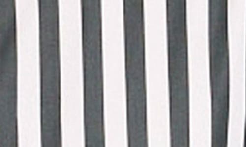 Madewell Janis Stripe Long Sleeve Cotton Poplin Shirtdress In Deep Forest