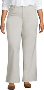Lands' End Plus Size High Rise 5 Pocket Wide Leg Chino Pants