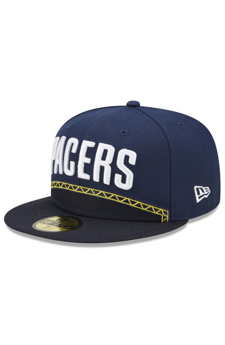 New Era Men's New Era  Navy Indiana Pacers 2022/23 City Edition Official 59FIFTY Fitted Hat, Main, color, 