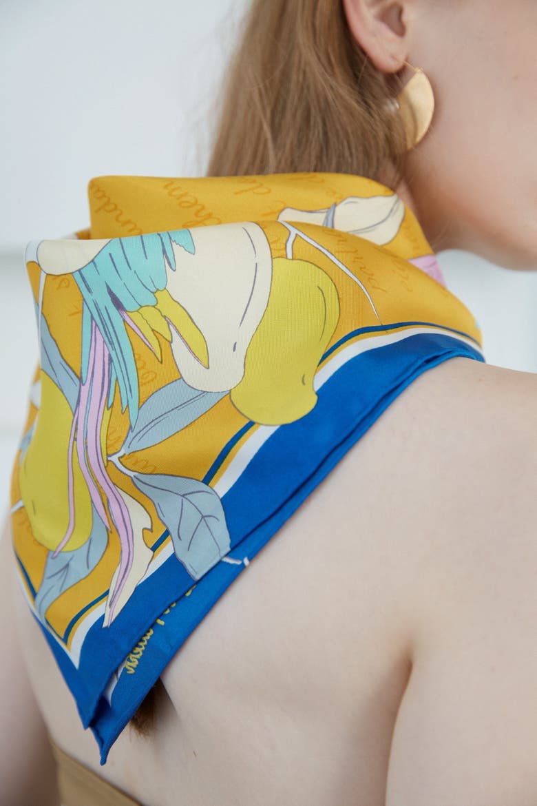"El Amor" Silk Bandana, Alternate, color, Yellow