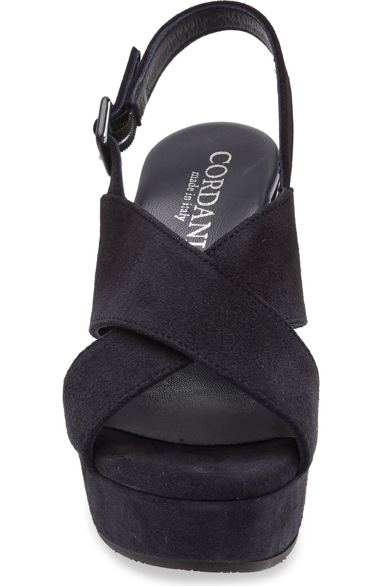 Cordani Teresa Slingback Platform Sandal, Alternate, color, Navy Suede