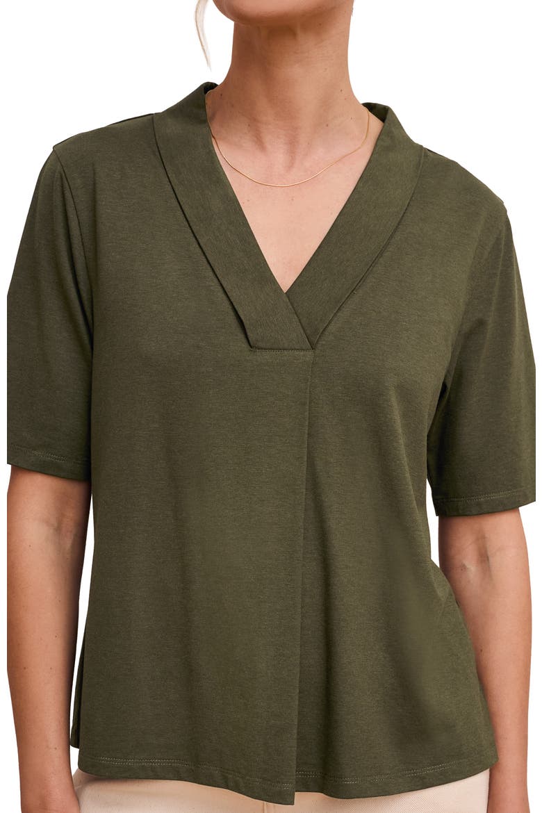 Relaxed V-Neck T-Shirt, Alternate, color, Dark Olive