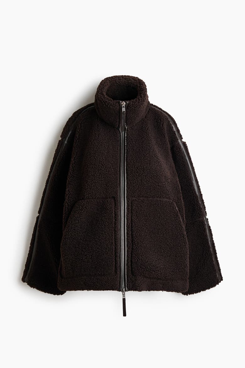 Mama Teddy Fleece Jacket, Alternate, color, Dark brown