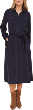 Bella Dahl Tie Waist Long Sleeve Midi Dress