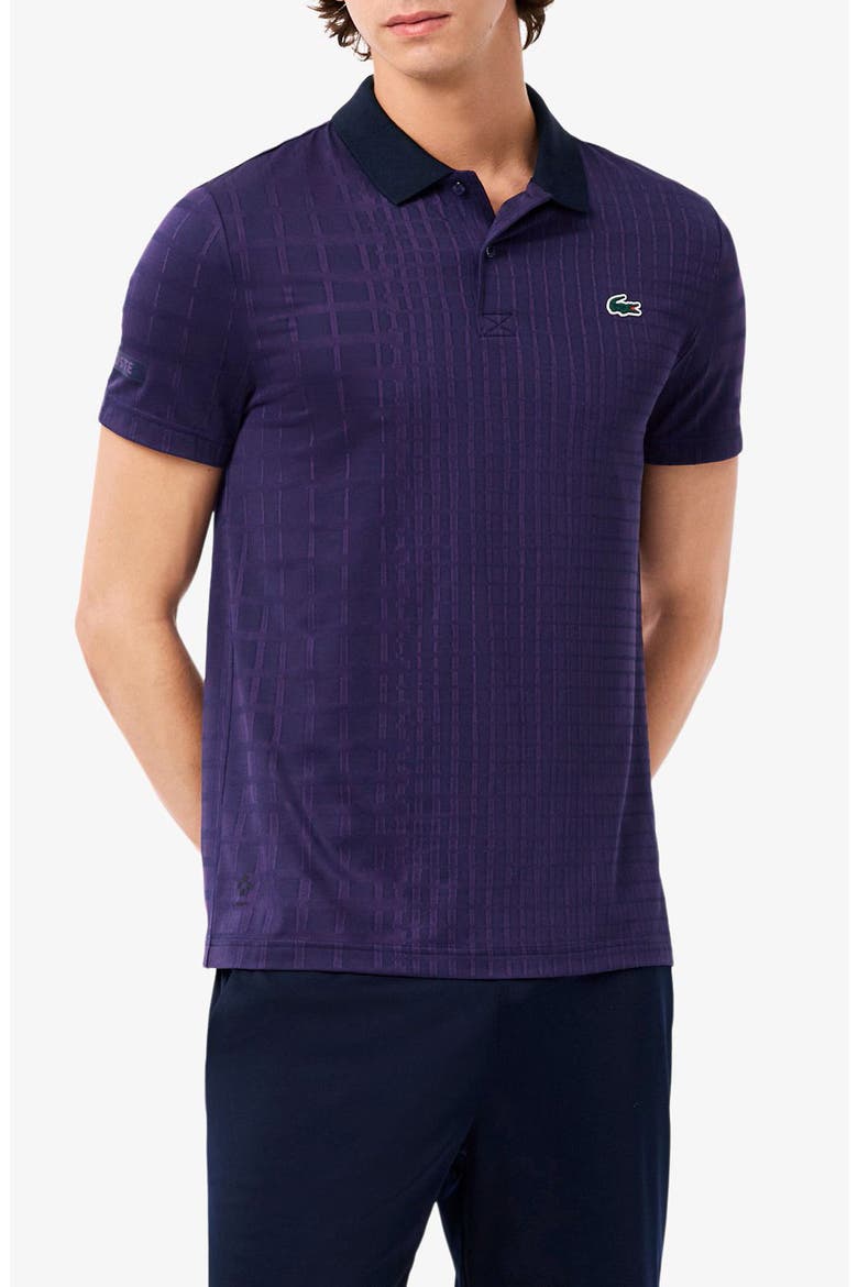 Tennis Performance Slim Fit Polo, Main, color, NAVY BLUE/ COSSAK PURPLE