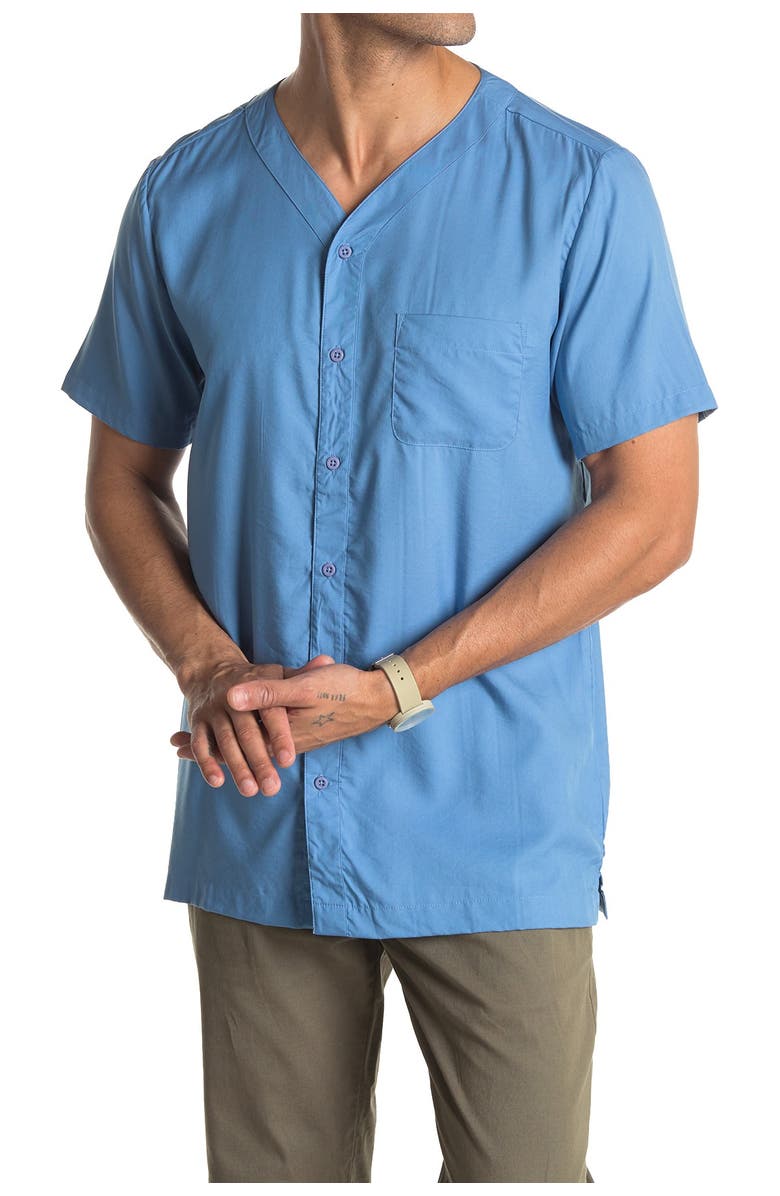 Onia Luca Collarless Regular Fit Shirt, Main, color, 