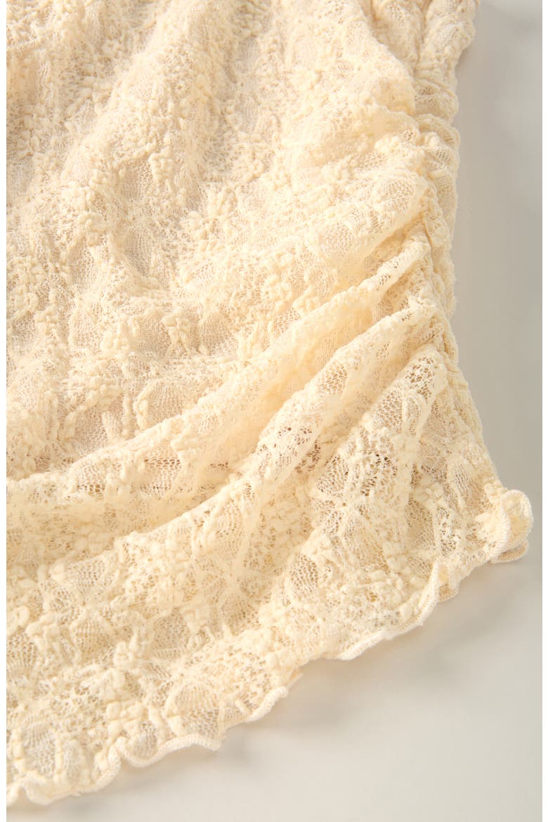 Kids' Ruched Stretch Lace Tank, Alternate, color, BEIGE ANGORA