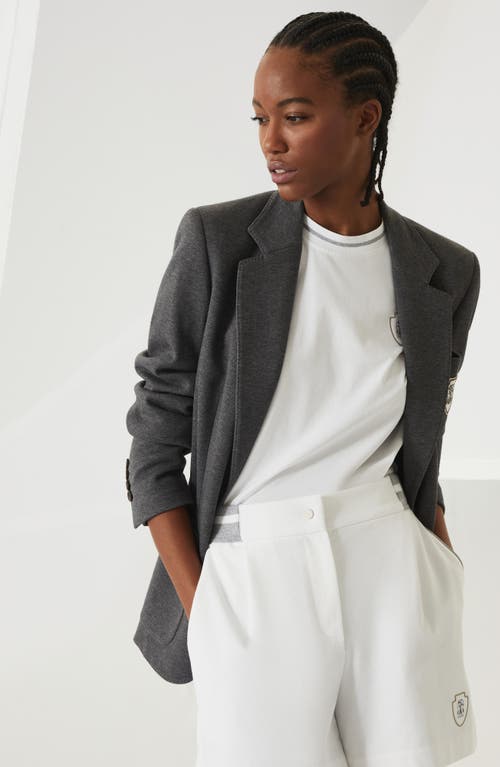 Brunello Cucinelli Piqué Blazer In Lead
