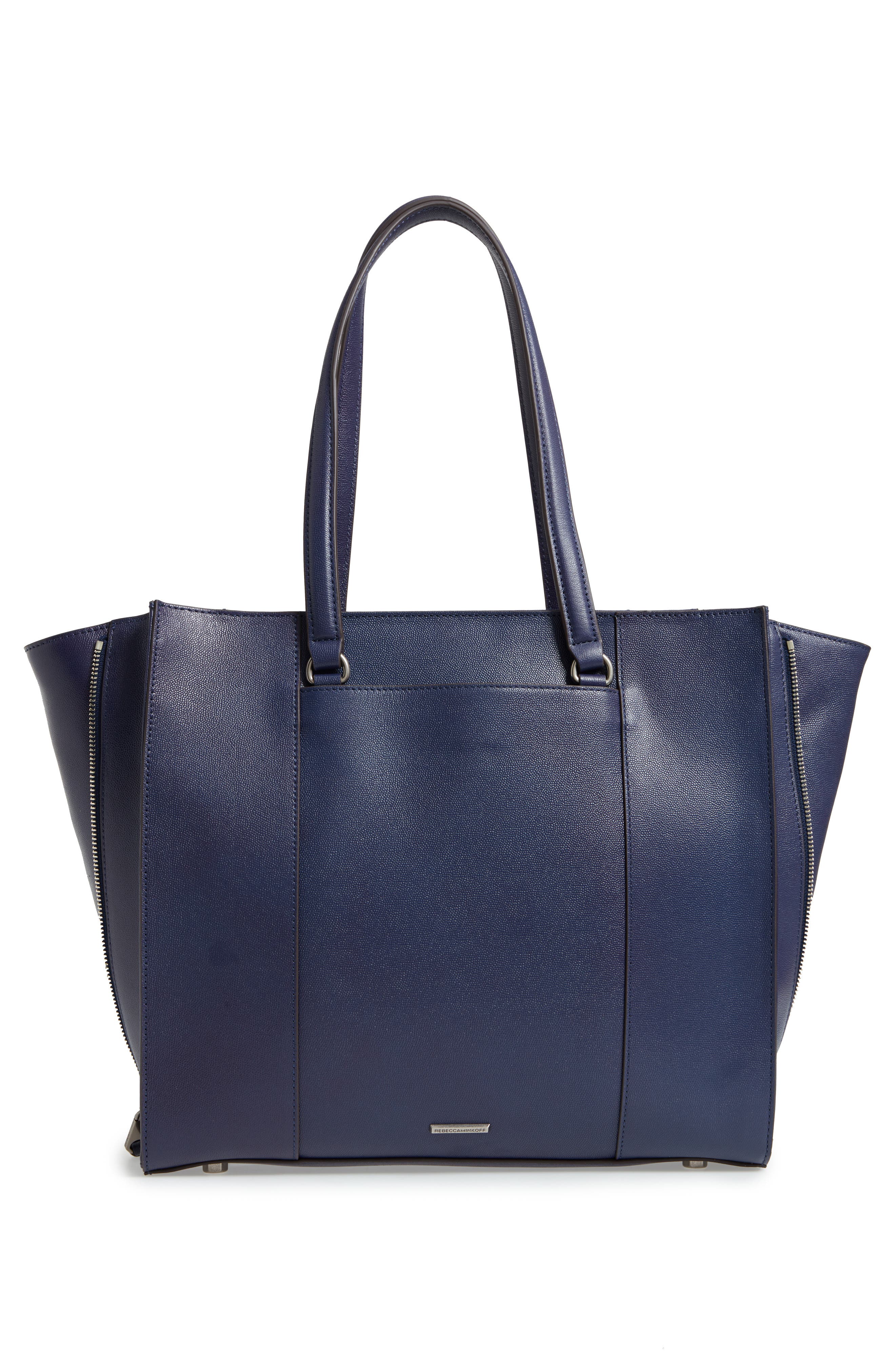Always On Regan Leather Tote, Alternate, color, TRUE NAVY
