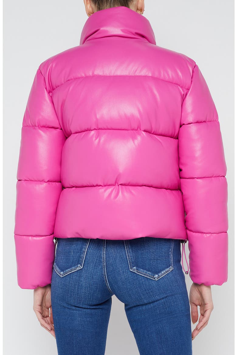 Larsen Faux Leather Puffer Jacket, Alternate, color, DEEP PINK