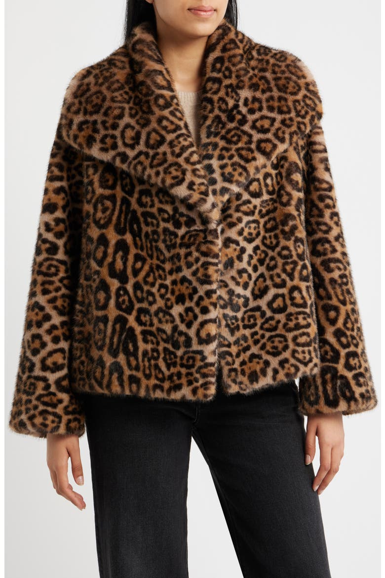 Faux Fur Jacket, Alternate, color, LEOPARD