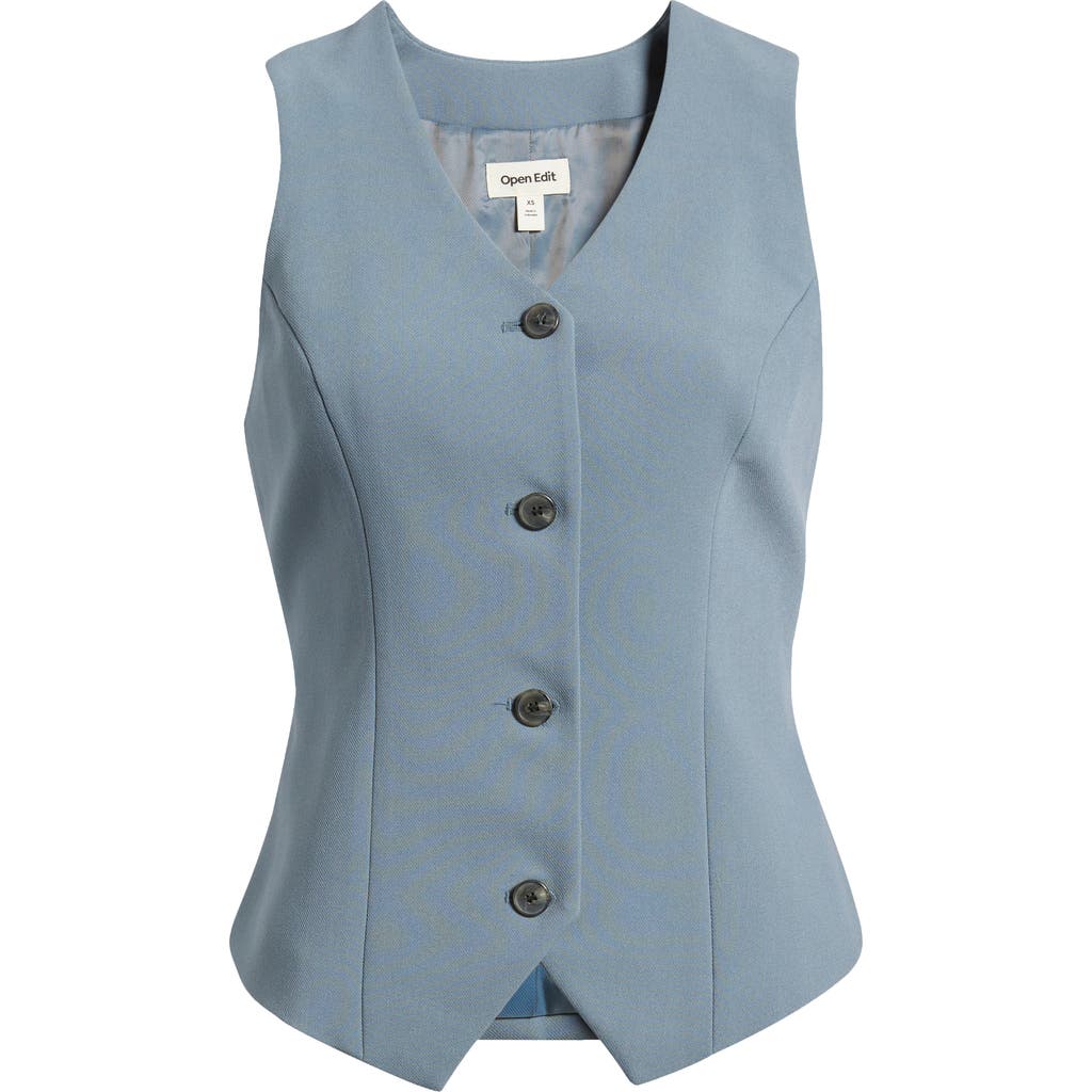 Open Edit The Icon Tailored Waistcoat In Blue Weather