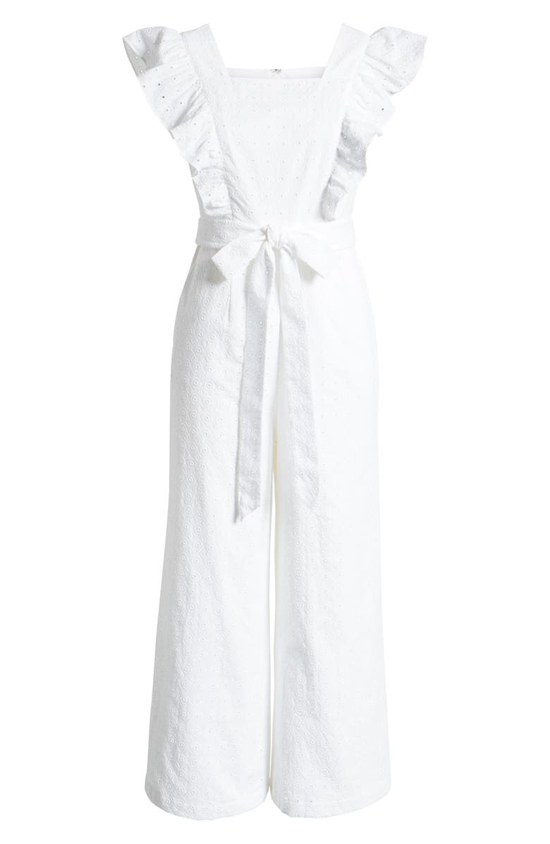 Rachel Parcell Ruffle Sleeve Lace Jumpsuit, Alternate, color, 