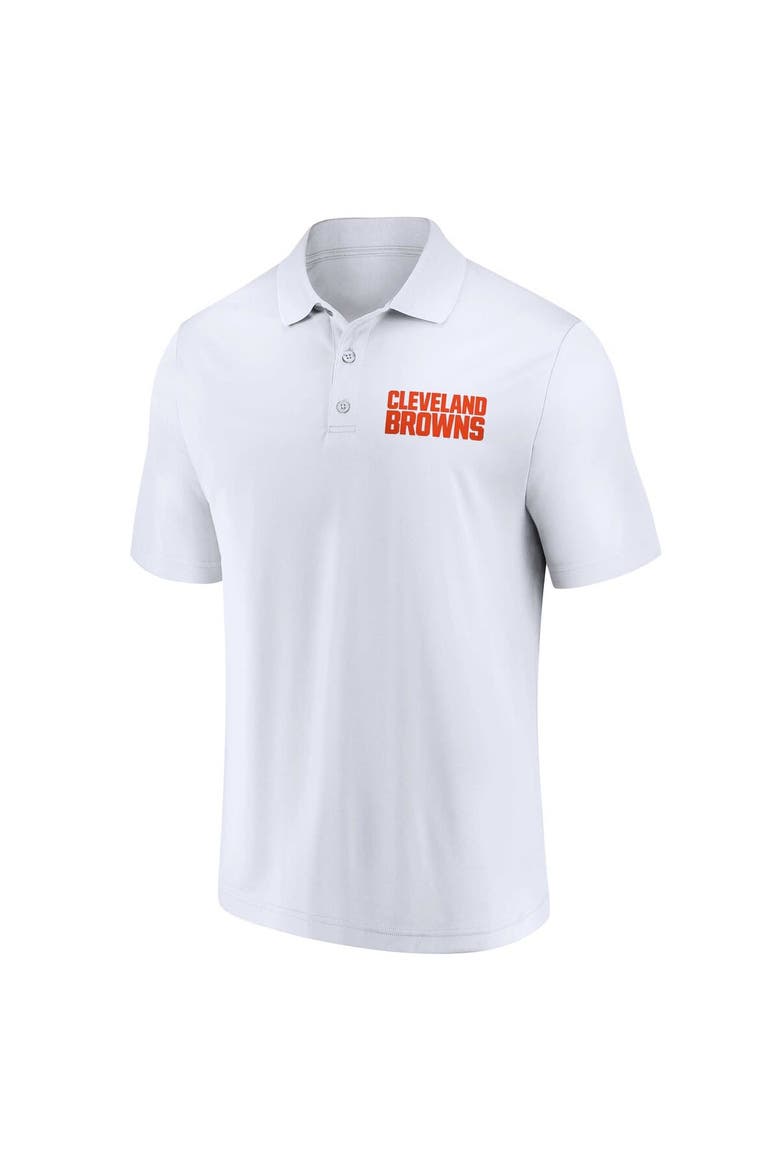 Men's Fanatics Branded White/Brown Cleveland Browns Lockup Two-Pack Polo Set, Alternate, color, White