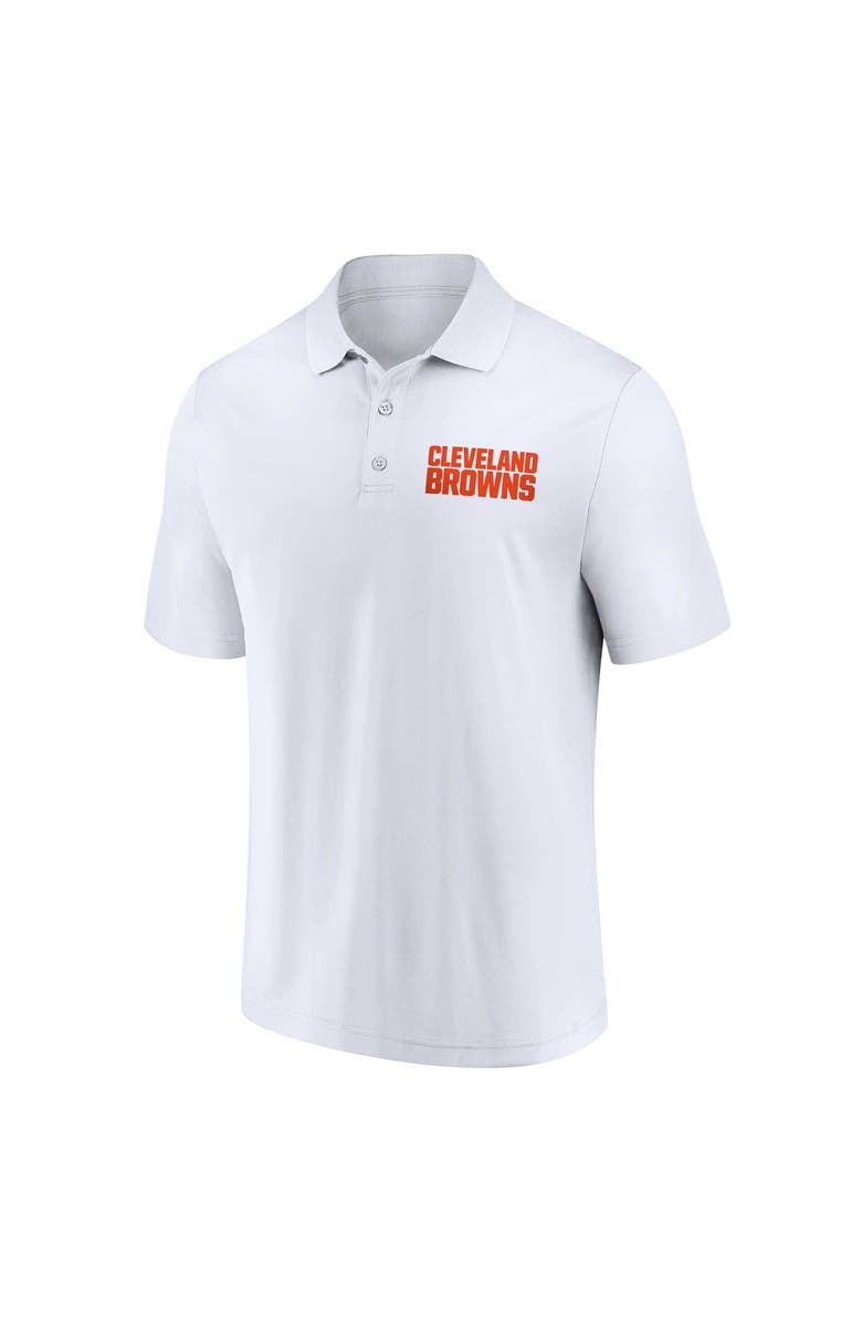 FANATICS Men's Fanatics Branded White/Brown Cleveland Browns Lockup Two-Pack Polo Set, Alternate, color, White