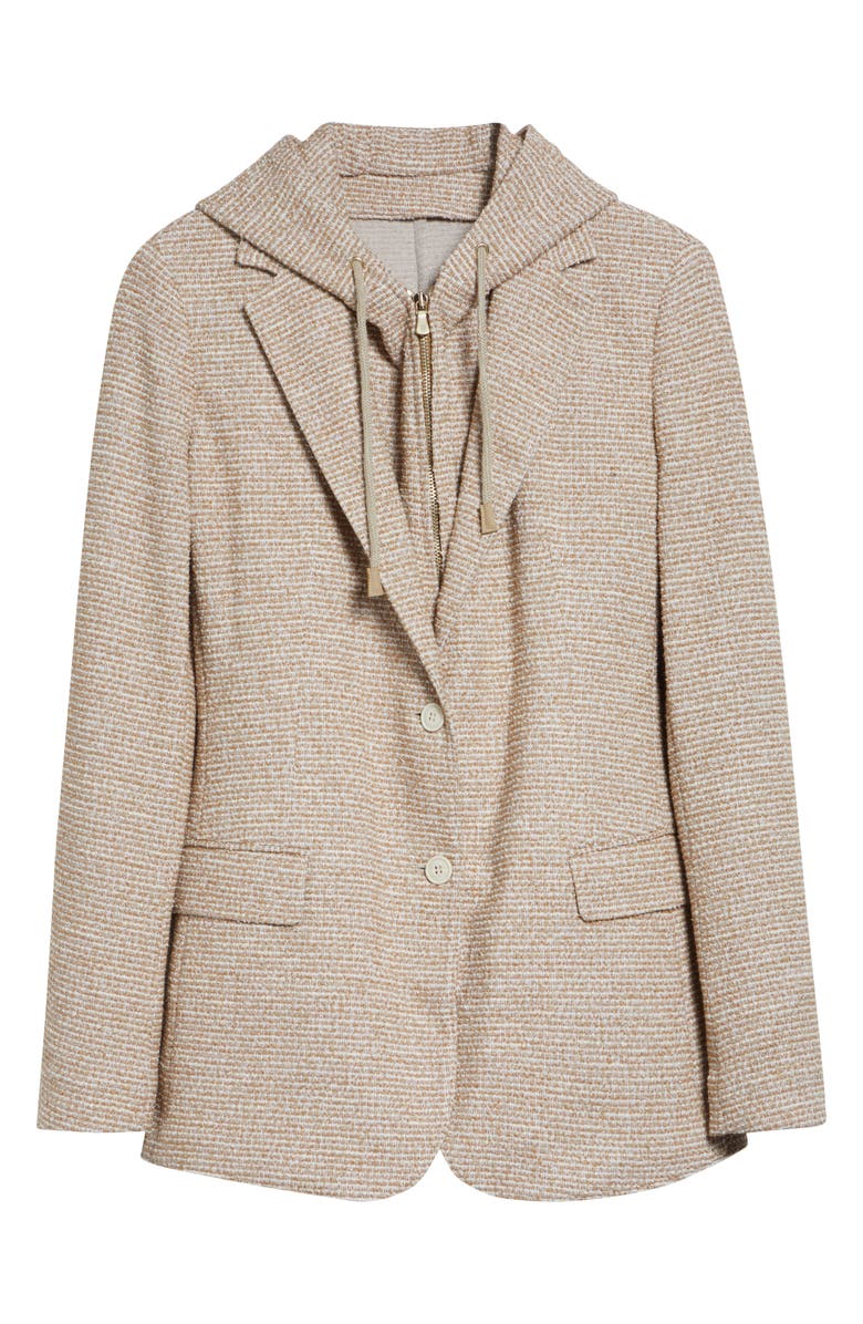 Eleventy Knit Blazer with Hooded Bib, Main, color, Taupe Cognac