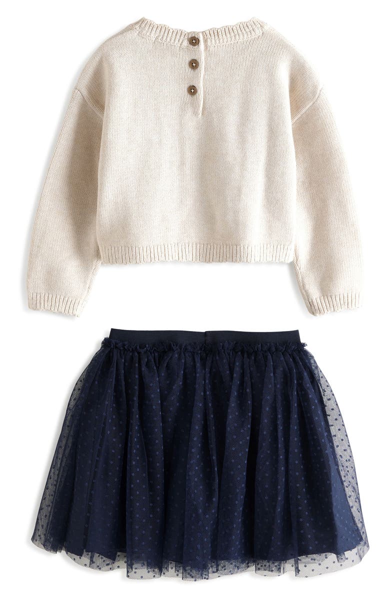 NEXT Kids' Bow Sweatshirt & Tulle Skirt Set, Alternate, color, 