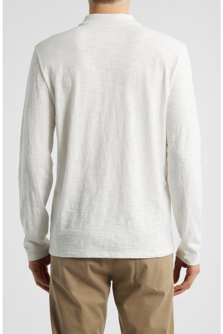 Slub Cotton Long Sleeve Polo, Alternate, color, WHITE