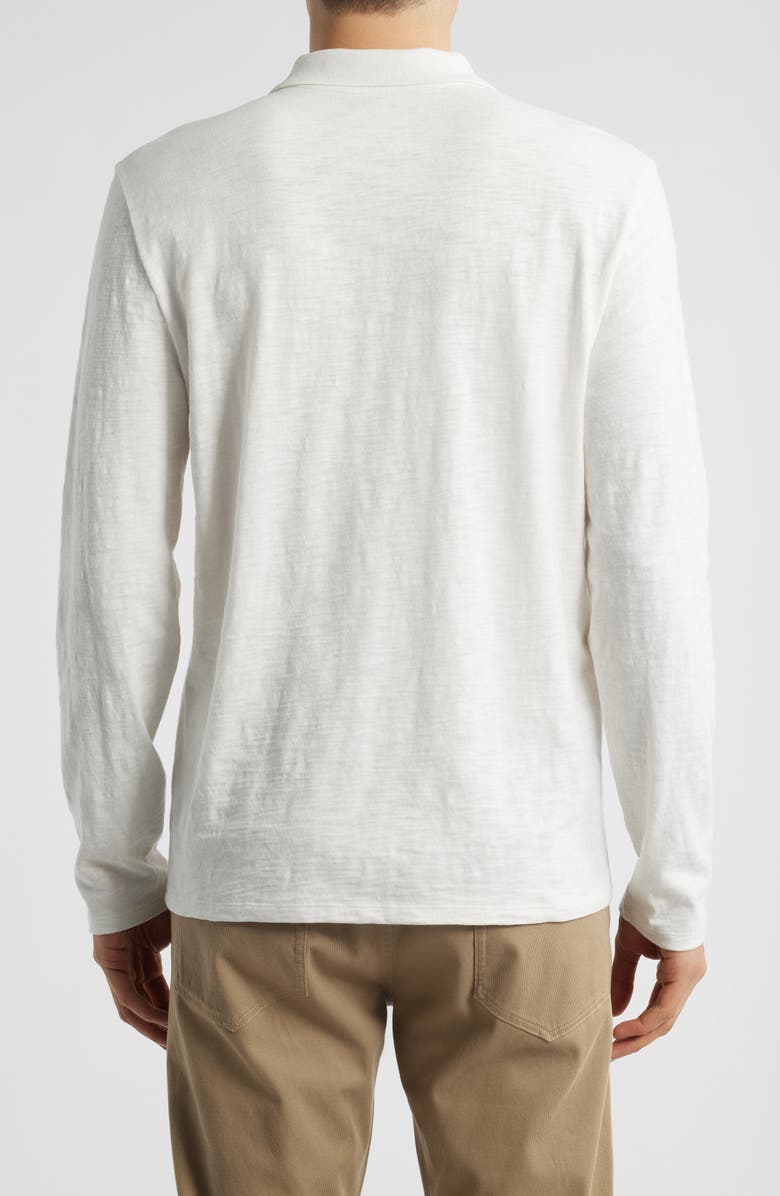 Vince Slub Cotton Long Sleeve Polo, Alternate, color, White