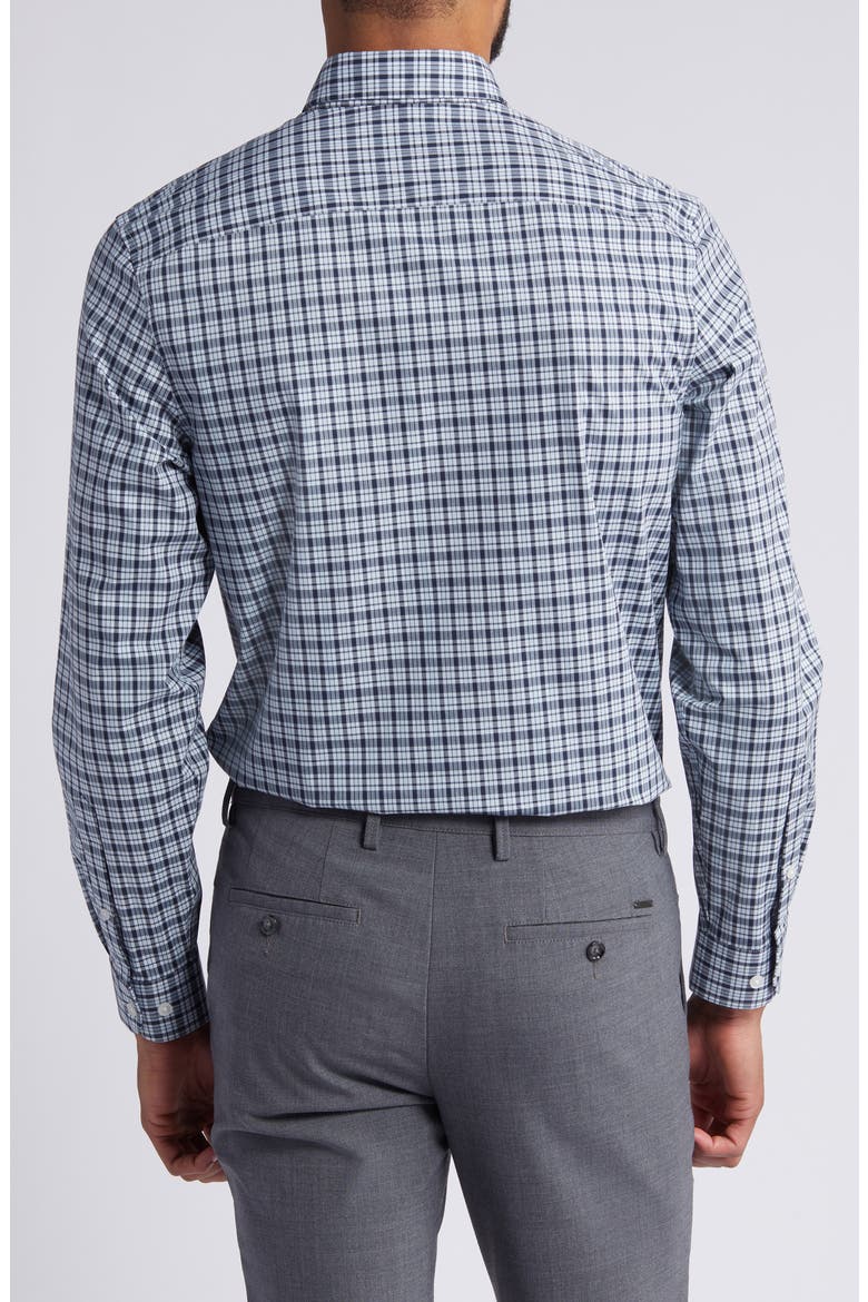 Trim Fit Tech-Smart Plaid Button-Down Shirt, Alternate, color, BLUE- NAVY TAVIRA PLAID