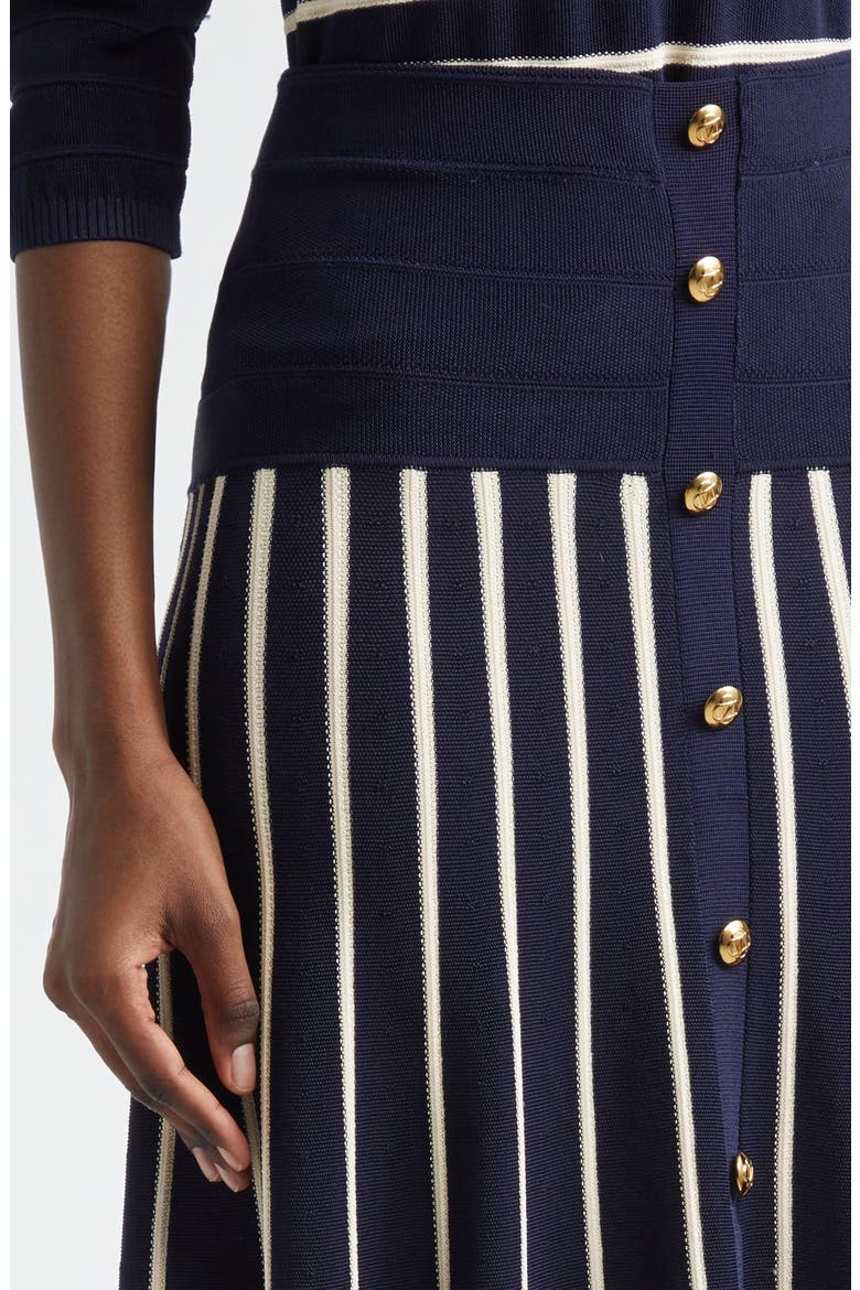 Kindred Spirit Luna Stripe Midi Skirt, Alternate, color, NAVY/ CREAM