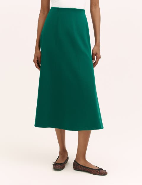 Mae Ponte Jersey Midi Skirt
