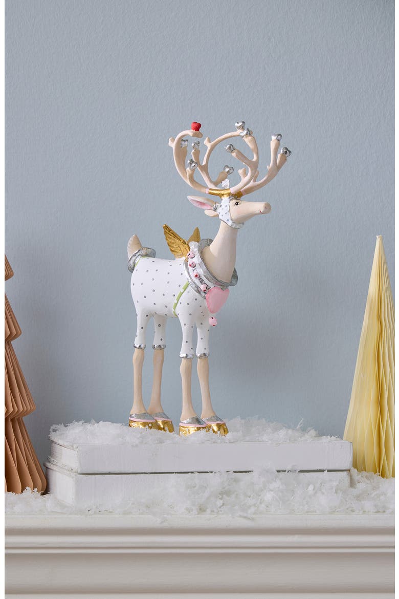 Patience Brewster Moonbeam Cupid Reindeer Decoration, Alternate, color, WHITE