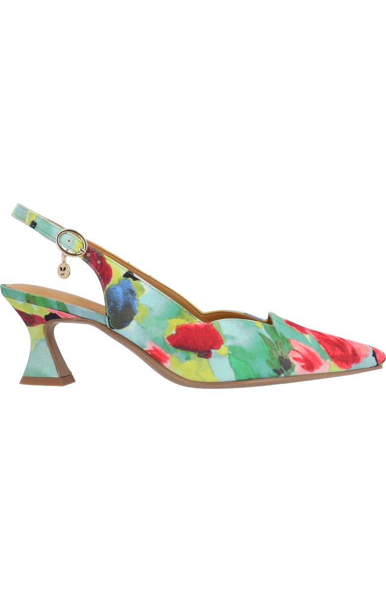 J. Reneé Anara Slingback Pointed Toe Pump, Alternate, color, Green/ Pink/ Black