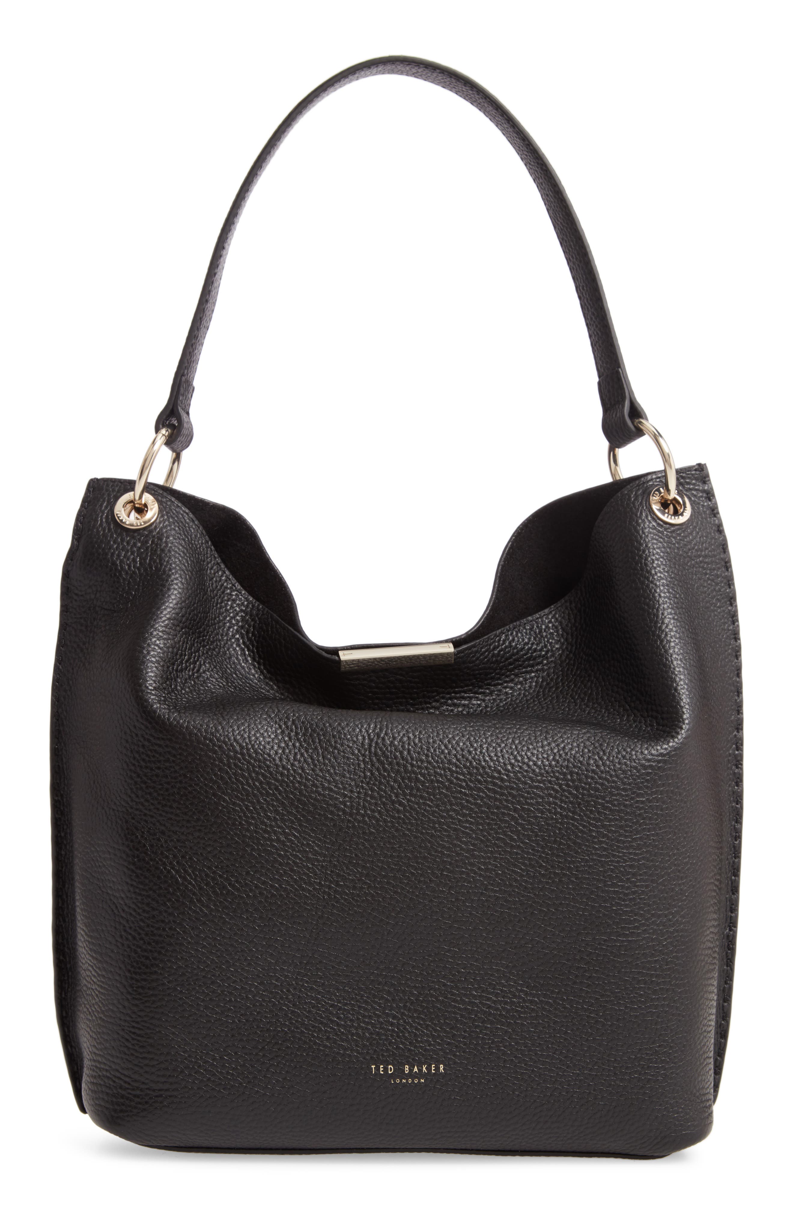 Ted Baker London Helgesoft Leather Hobo Bag, Main, color, 