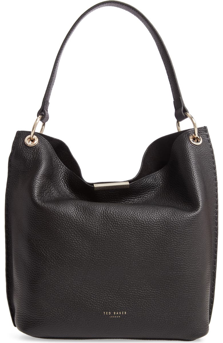 Ted Baker London Helgesoft Leather Hobo Bag, Main, color,