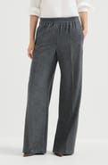Brunello Cucinelli Cashmere jersey pleated wide track trousers