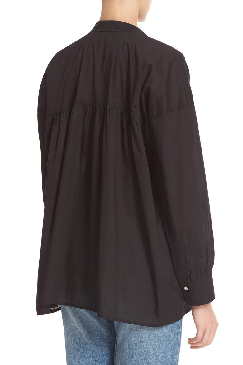Trapunto Detail Popover Blouse, Alternate, color, BLACK