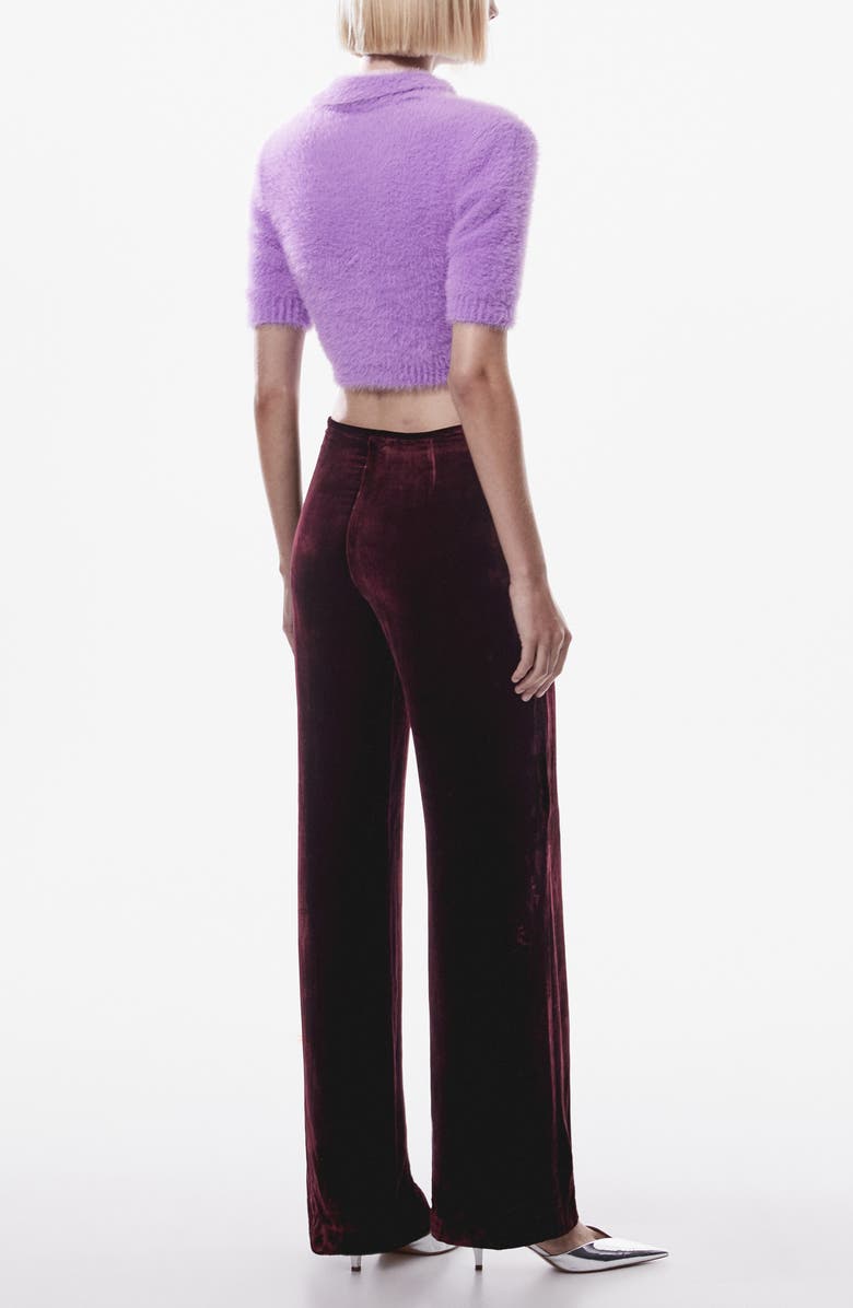 MANGO Seamed Flare Velvet Pants, Alternate, color, 