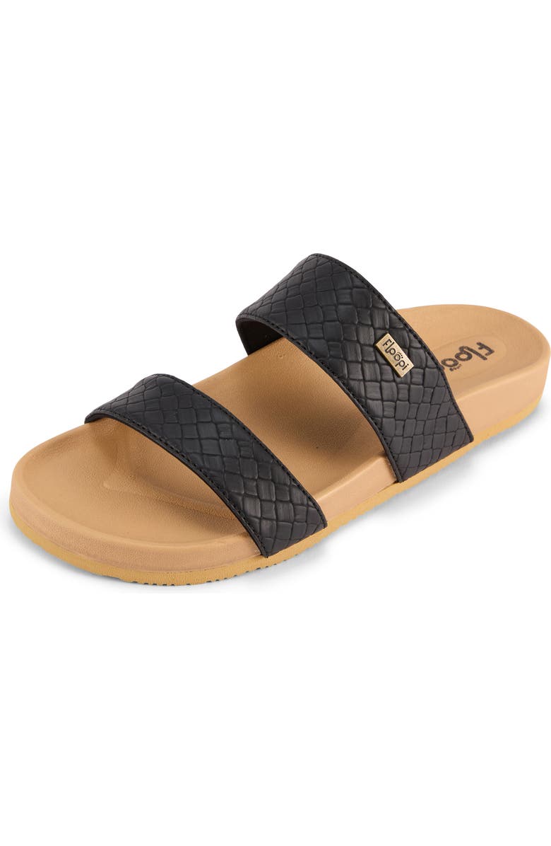 FLOOPI Double Strap Slide Sandal, Main, color, Black