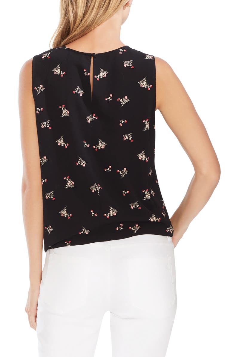 Vince Camuto Desert Bouquet Tie Front Sleeveless Top, Alternate, color,
