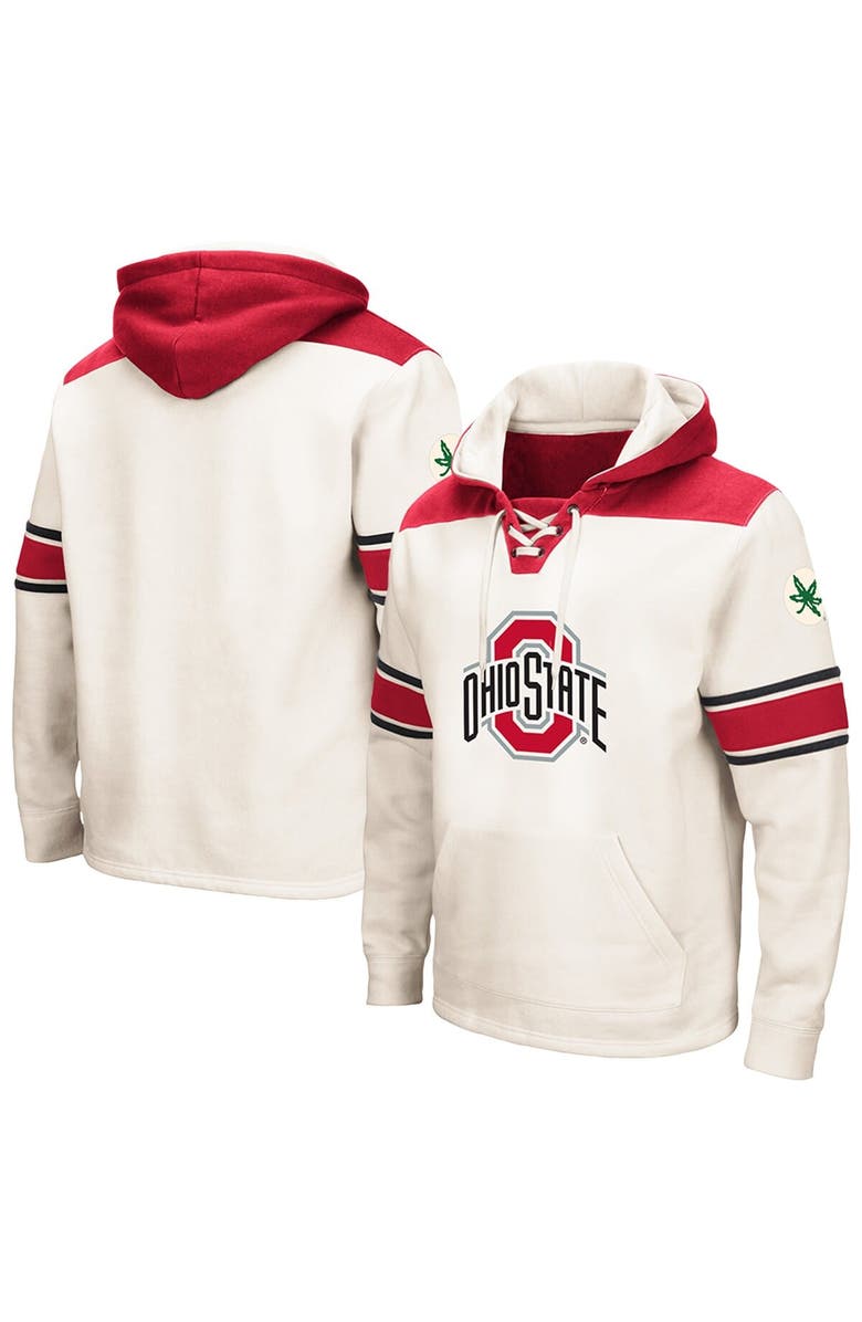 COLOSSEUM Men's Colosseum Cream Ohio State Buckeyes Lace-Up 2.0 Pullover Hoodie, Alternate, color, 