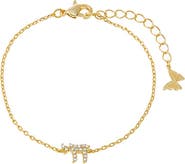 BY ADINA EDEN Mini Pave Chai Charm Bracelet