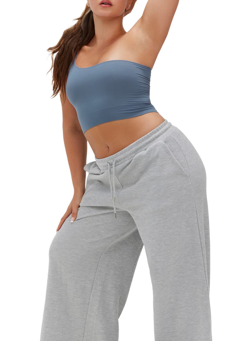 Seamless Smooth One Shoulder Top, Alternate, color, Grey jeans