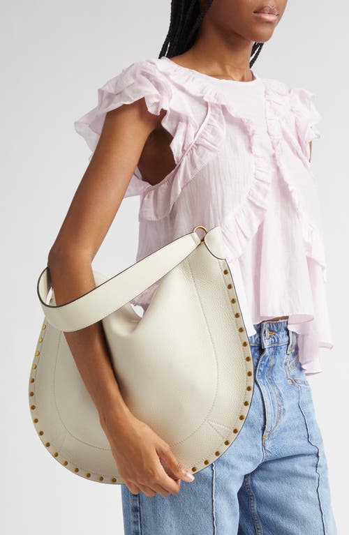 Isabel Marant Oskan Leather Hobo Bag In Neutral