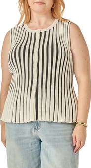 English Factory Front Button Sleeveless Sweater