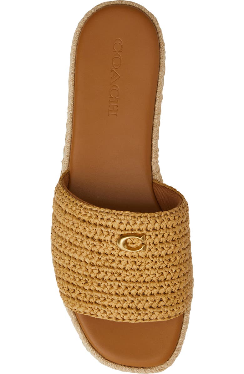 COACH Holly Raffia Platform Sandal, Alternate, color, Natural